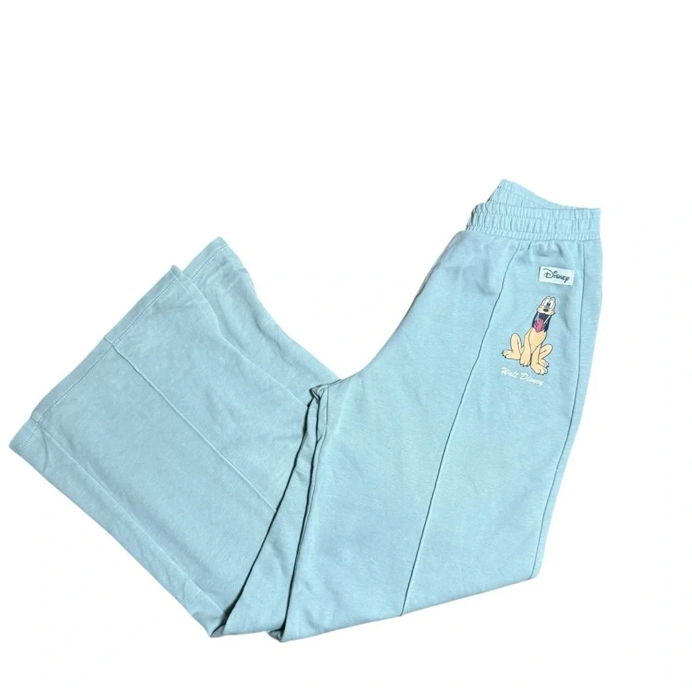 Disney x H&M Kids Light Green Sweatpants – Pluto Graphic – Size 10–11Y